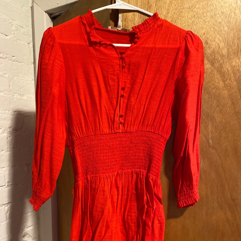 Red Mane High Neck Mini Dress